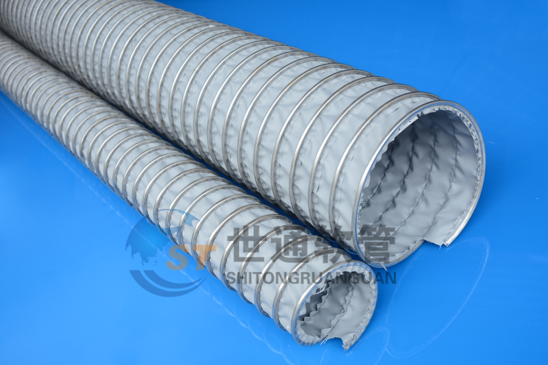 耐400度600度800度高溫撓性風管,耐高溫軟管,耐（nài）高（gāo）溫風管,耐高溫伸（shēn）縮軟（ruǎn）管 